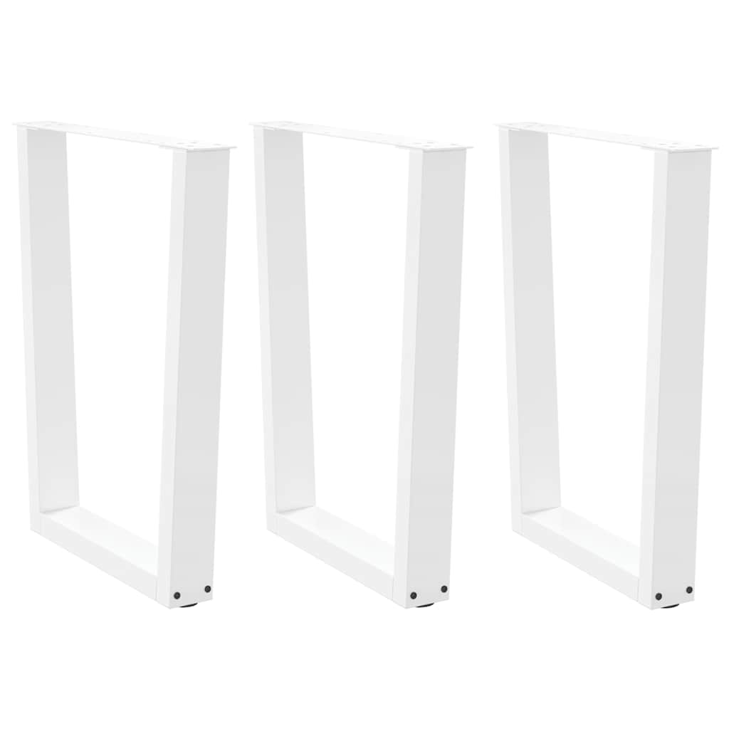 Spisebordben V-formet 3 stk hvit 70 x (72-73,3) cm stål