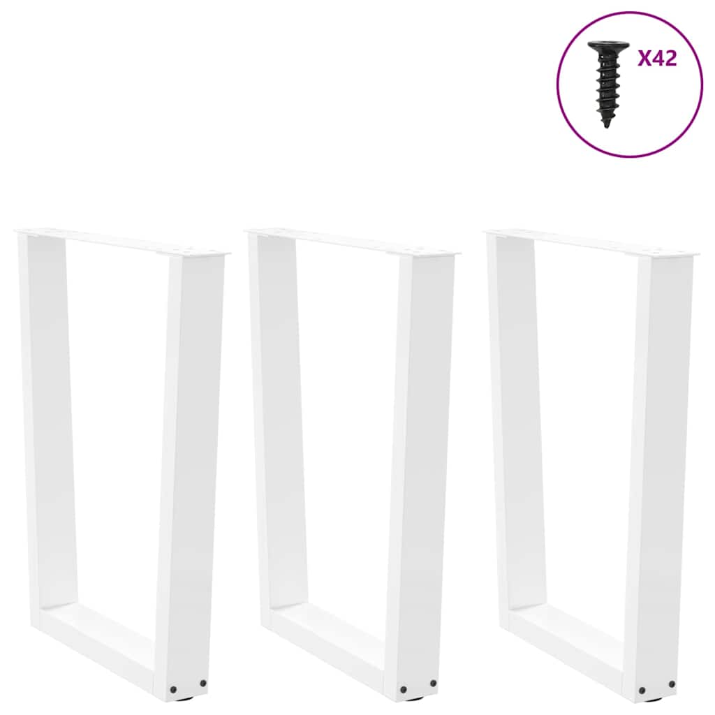Spisebordben V-formet 3 stk hvit 70 x (72-73,3) cm stål
