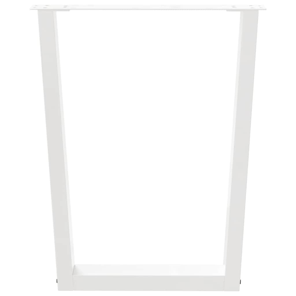 Spisebordben V-formet 3 stk hvit 70 x (72-73,3) cm stål