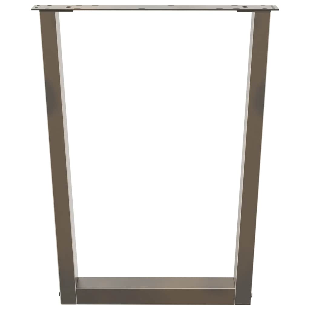 Spisebordben V-formet 3 stk naturstål 70 x (72-73,3) cm stål