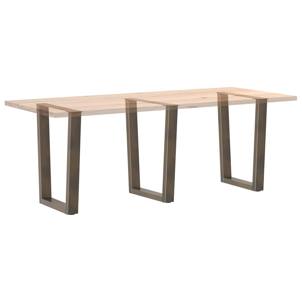 Spisebordben V-formet 3 stk naturstål 70 x (72-73,3) cm stål