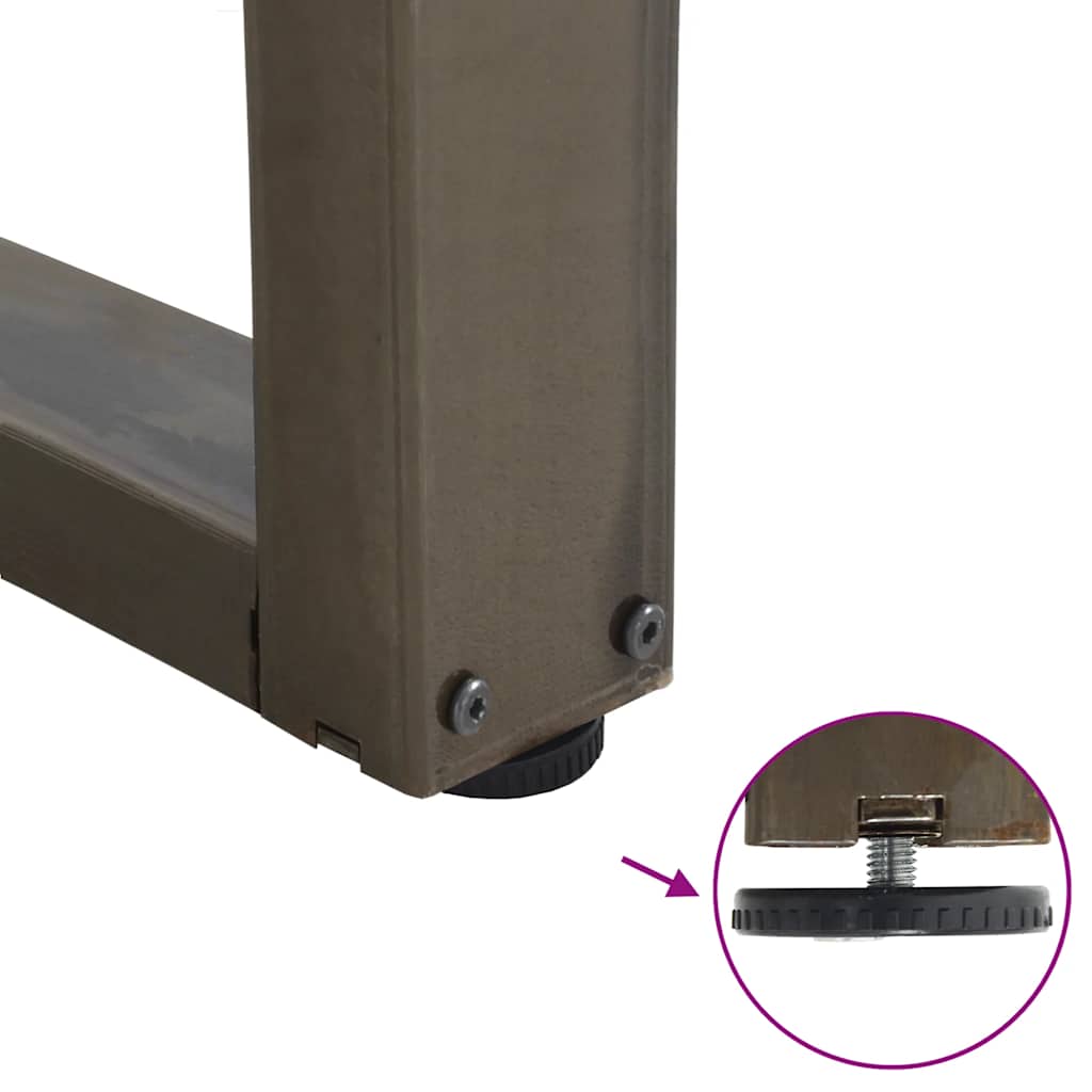 Spisebordben V-formet 3 stk naturstål 70 x (72-73,3) cm stål