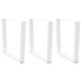 Spisebordben V-formet 3 stk hvit 80 x (72-73,3) cm stål