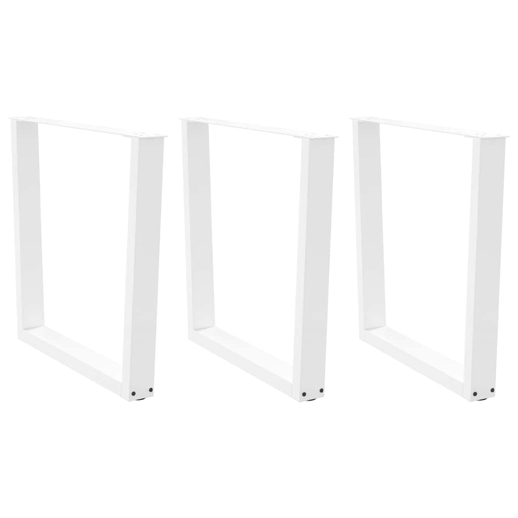 Spisebordben V-formet 3 stk hvit 80 x (72-73,3) cm stål