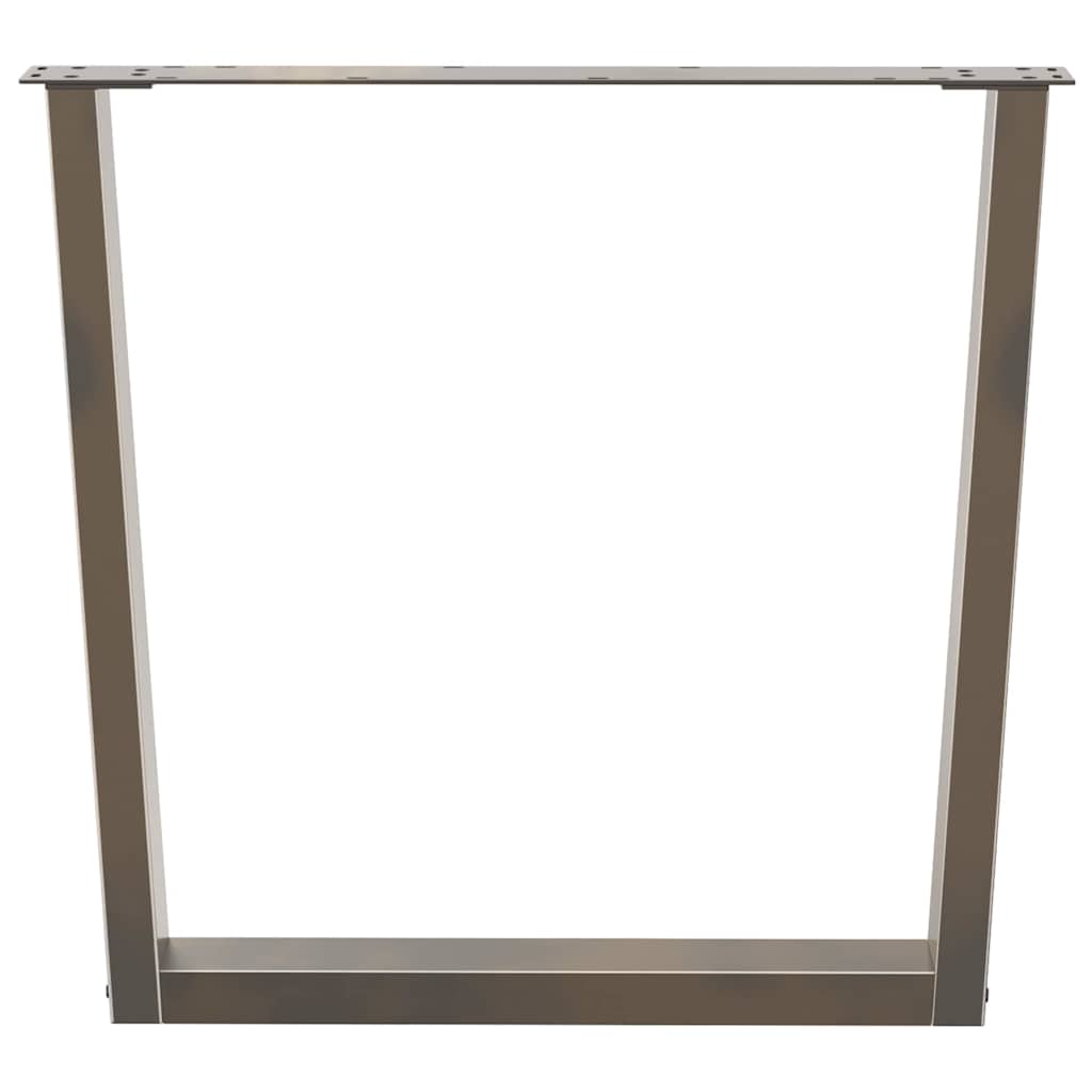 Spisebordben V-formet 3 stk naturstål 80 x (72-73,3) cm stål