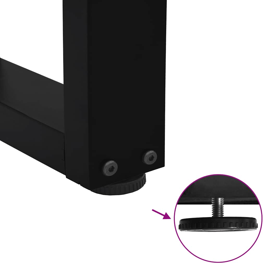 Spisebordben V-formet 3 stk svart 90 x (72-73,3) cm stål