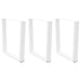 Spisebordben V-formet 3 stk hvit 90 x (72-73,3) cm stål