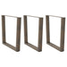 Spisebordben V-formet 3 stk naturstål 90 x (72-73,3) cm stål