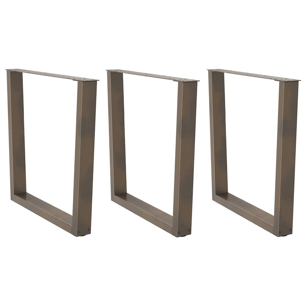 Spisebordben V-formet 3 stk naturstål 90 x (72-73,3) cm stål