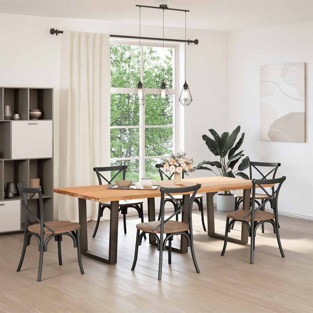 Spisebordben V-formet 3 stk naturstål 90 x (72-73,3) cm stål
