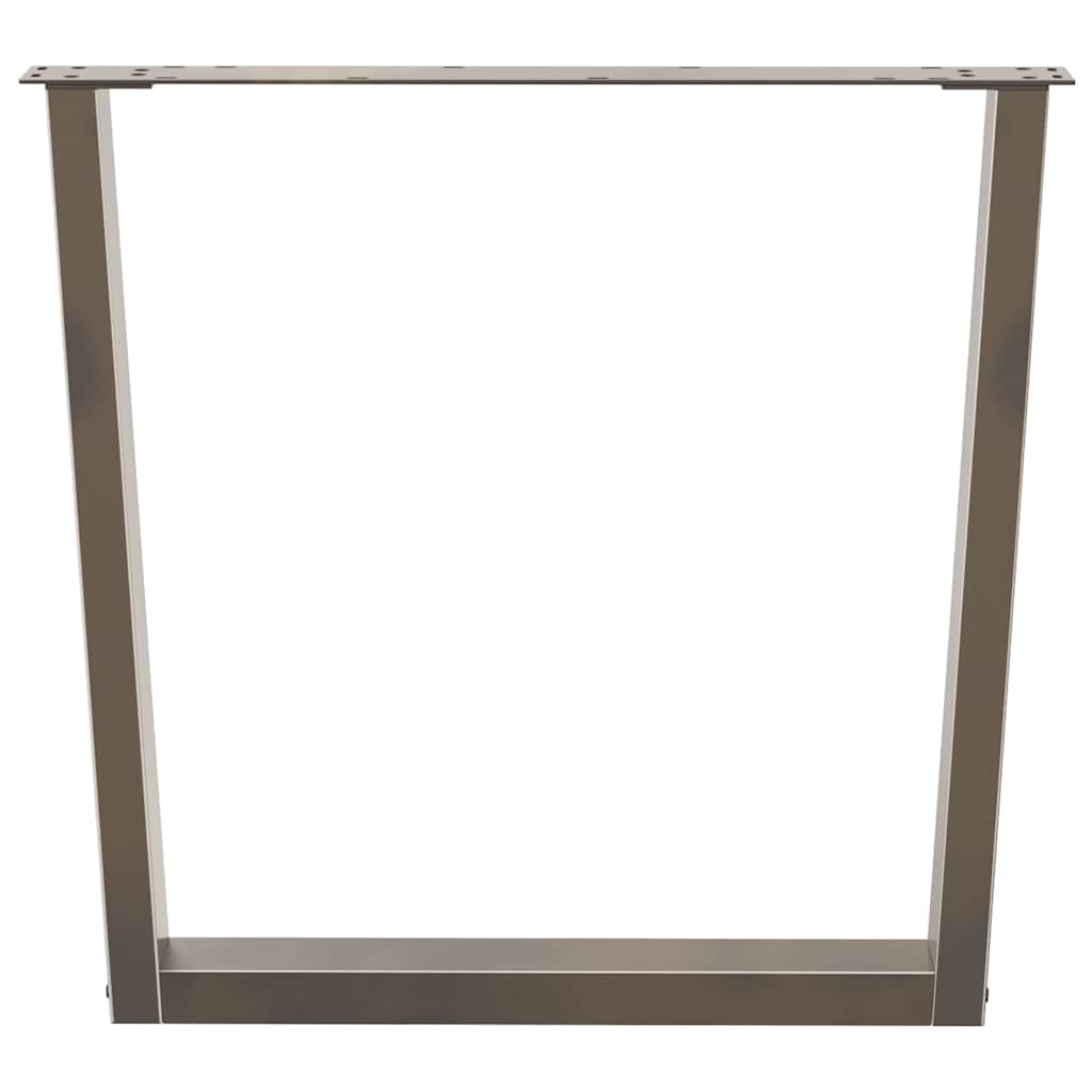 Spisebordben V-formet 3 stk naturstål 90 x (72-73,3) cm stål