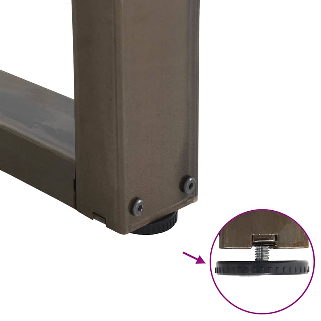 Spisebordben V-formet 3 stk naturstål 90 x (72-73,3) cm stål