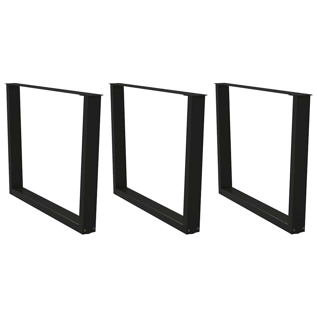 Spisebordben V-formet 3 stk svart 100x(72-73,3) cm stål