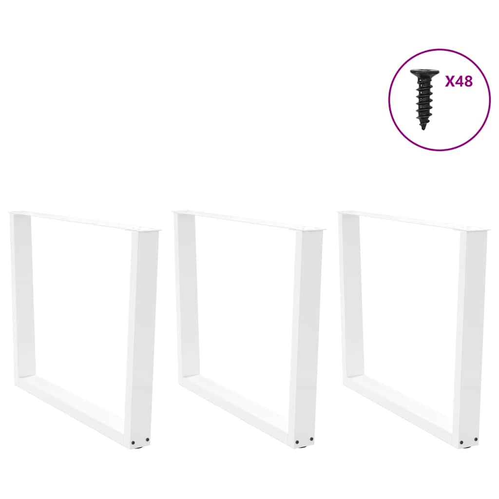 Spisebordben V-formet 3 stk hvit 100x(72-73,3) cm stål