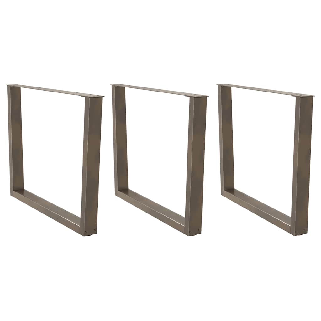 Spisebordben V-formet 3 stk naturstål 100x(72-73,3) cm stål