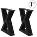 Salongbordben 2 stk svart 30x(30-31,3) cm stål