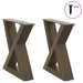 Salongbordben 2 stk naturstål 30x(30-31,3) cm stål
