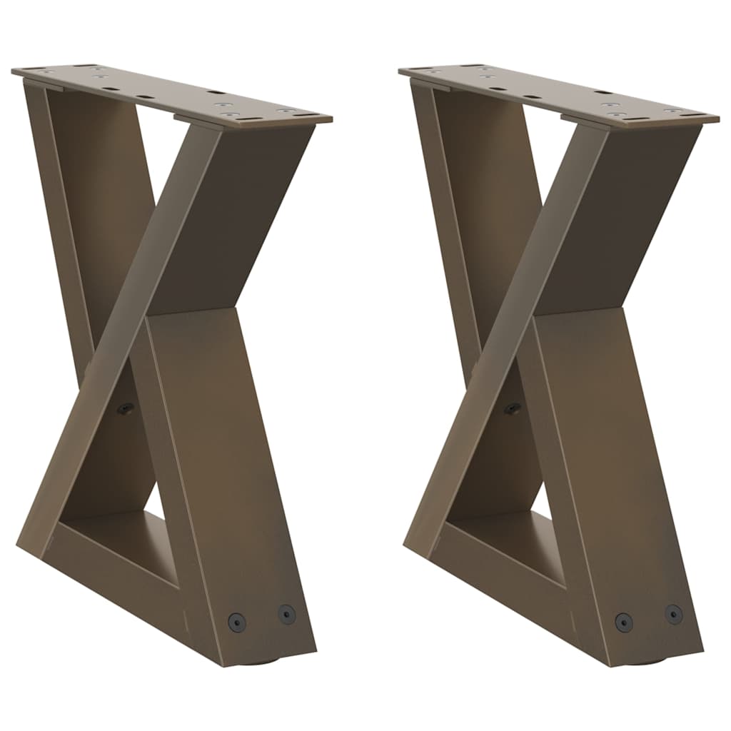 Salongbordben 2 stk naturstål 30x(30-31,3) cm stål