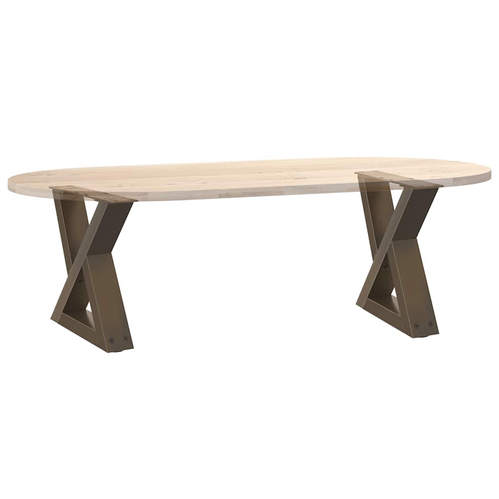 Salongbordben 2 stk naturstål 30x(30-31,3) cm stål