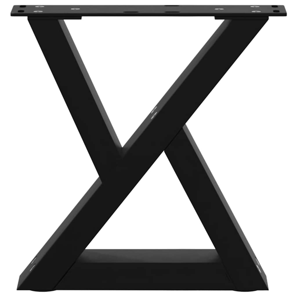 Salongbordben 2 stk svart 40x(30-31,3) cm stål