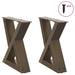 Salongbordben 2 stk naturstål 40x(30-31,3) cm stål