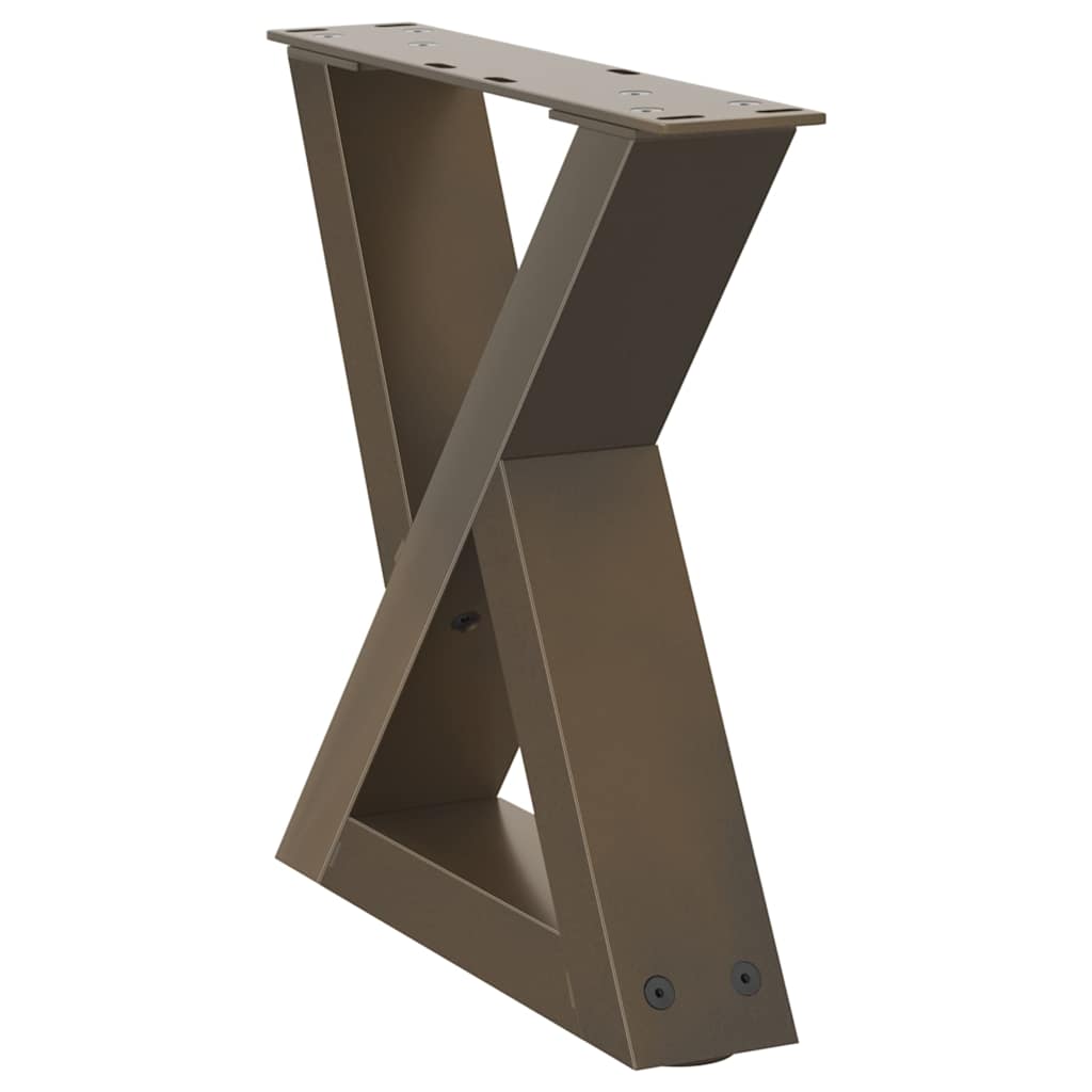 Salongbordben 2 stk naturstål 40x(30-31,3) cm stål