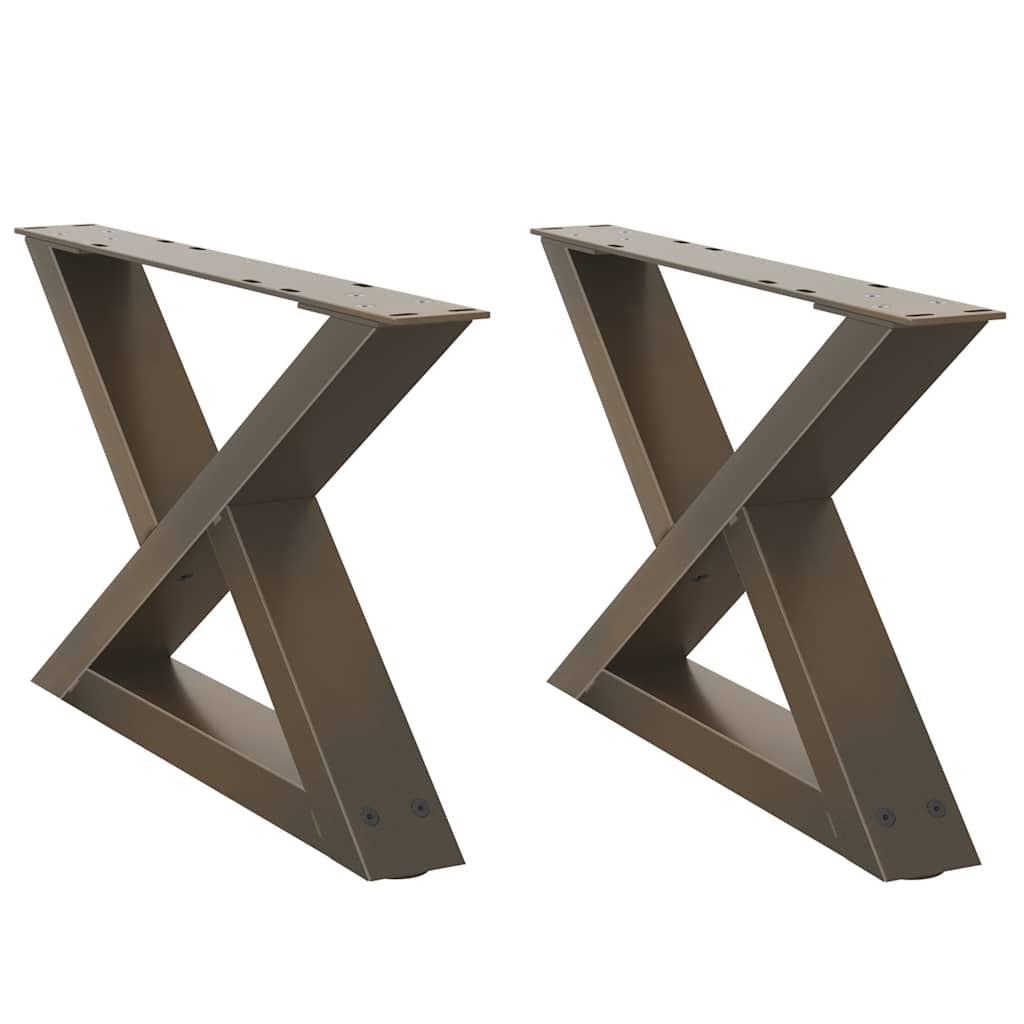 Salongbordben 2 stk naturstål 50x(30-31,3) cm stål