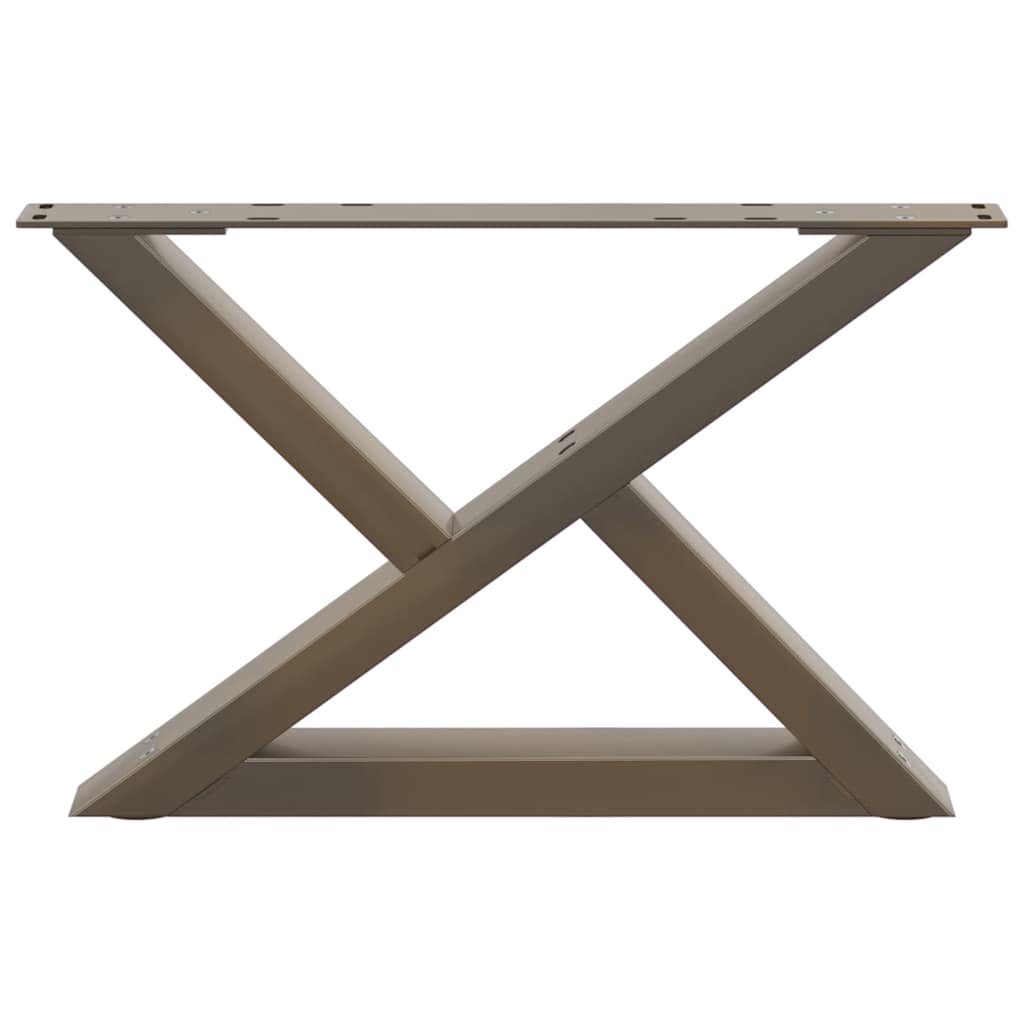 Salongbordben 2 stk naturstål 50x(30-31,3) cm stål