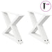 Salongbordben 2 stk hvite 60 x (30-31,3) cm stål