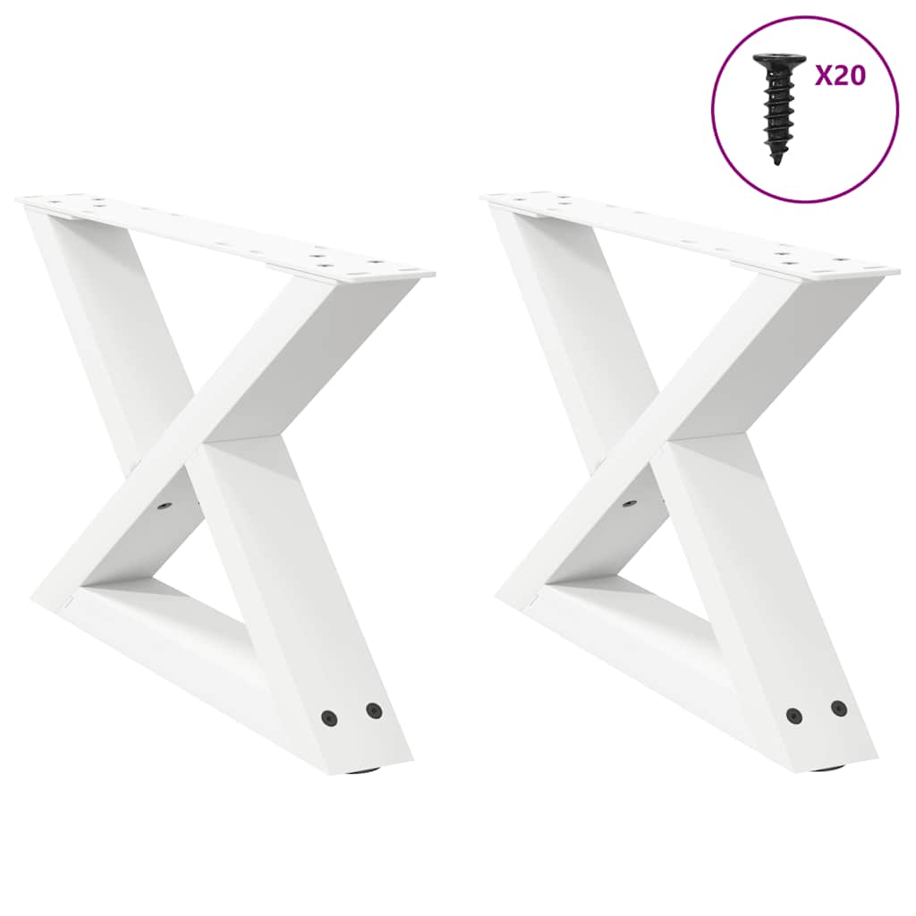 Salongbordben 2 stk hvite 60 x (30-31,3) cm stål