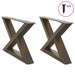 Salongbordben 2 stk naturstål 60 x (30-31,3) cm stål