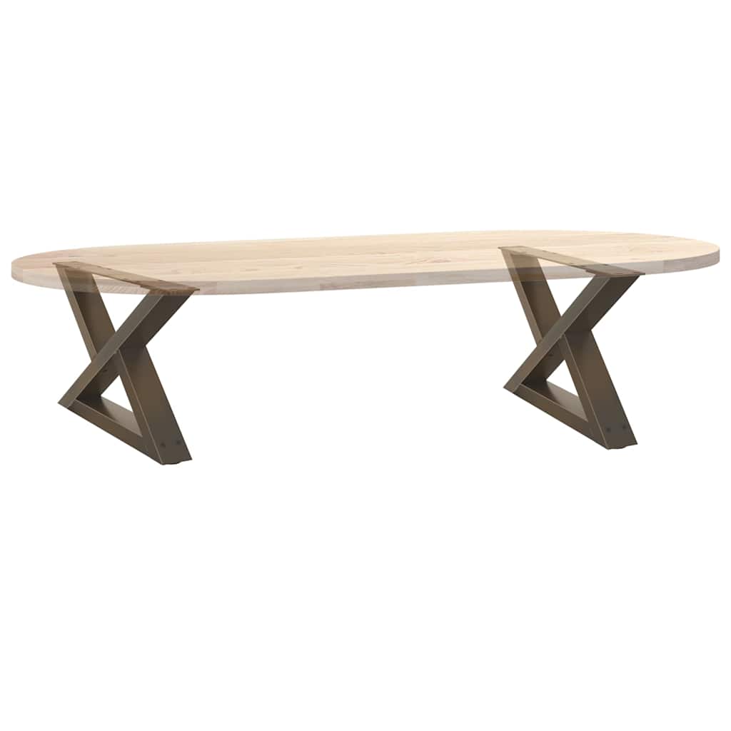 Salongbordben 2 stk naturstål 60 x (30-31,3) cm stål