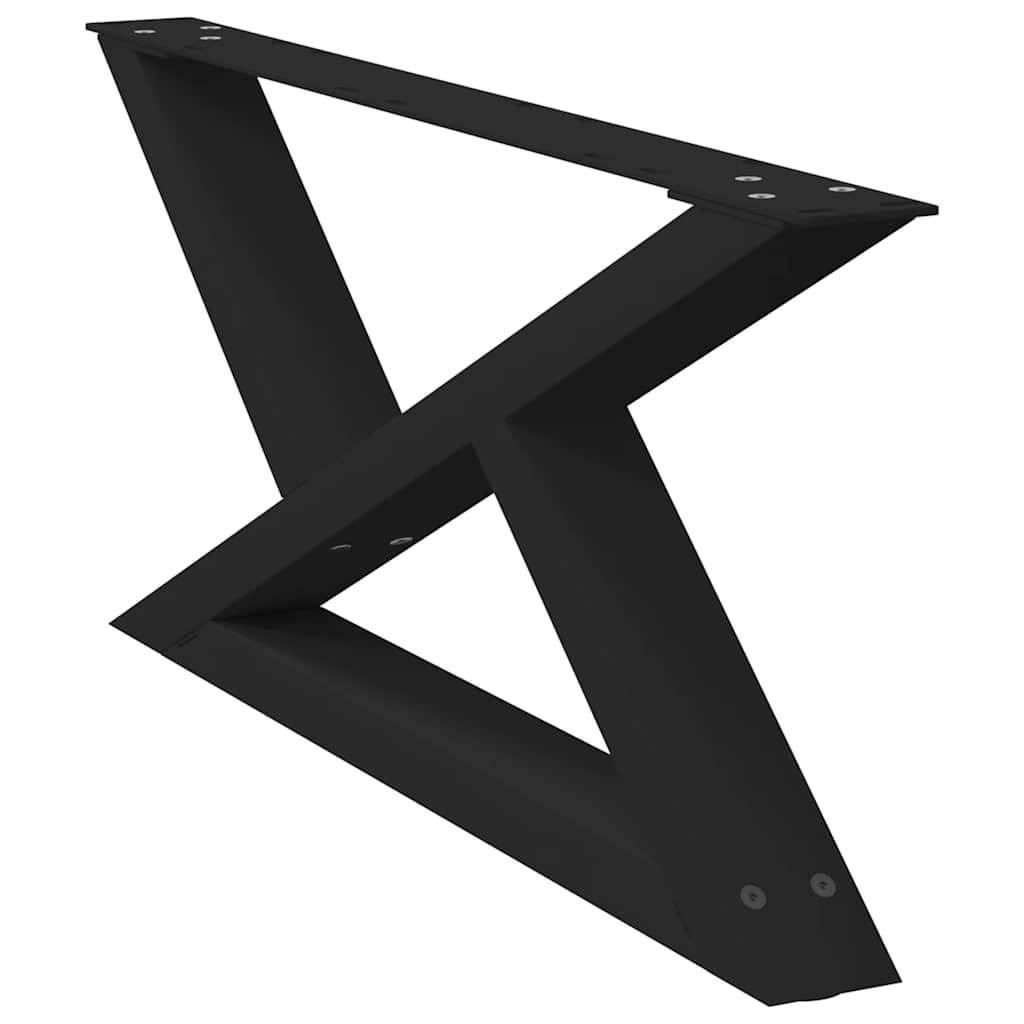 Salongbordben 2 stk svart 70 x (30-31,3) cm stål