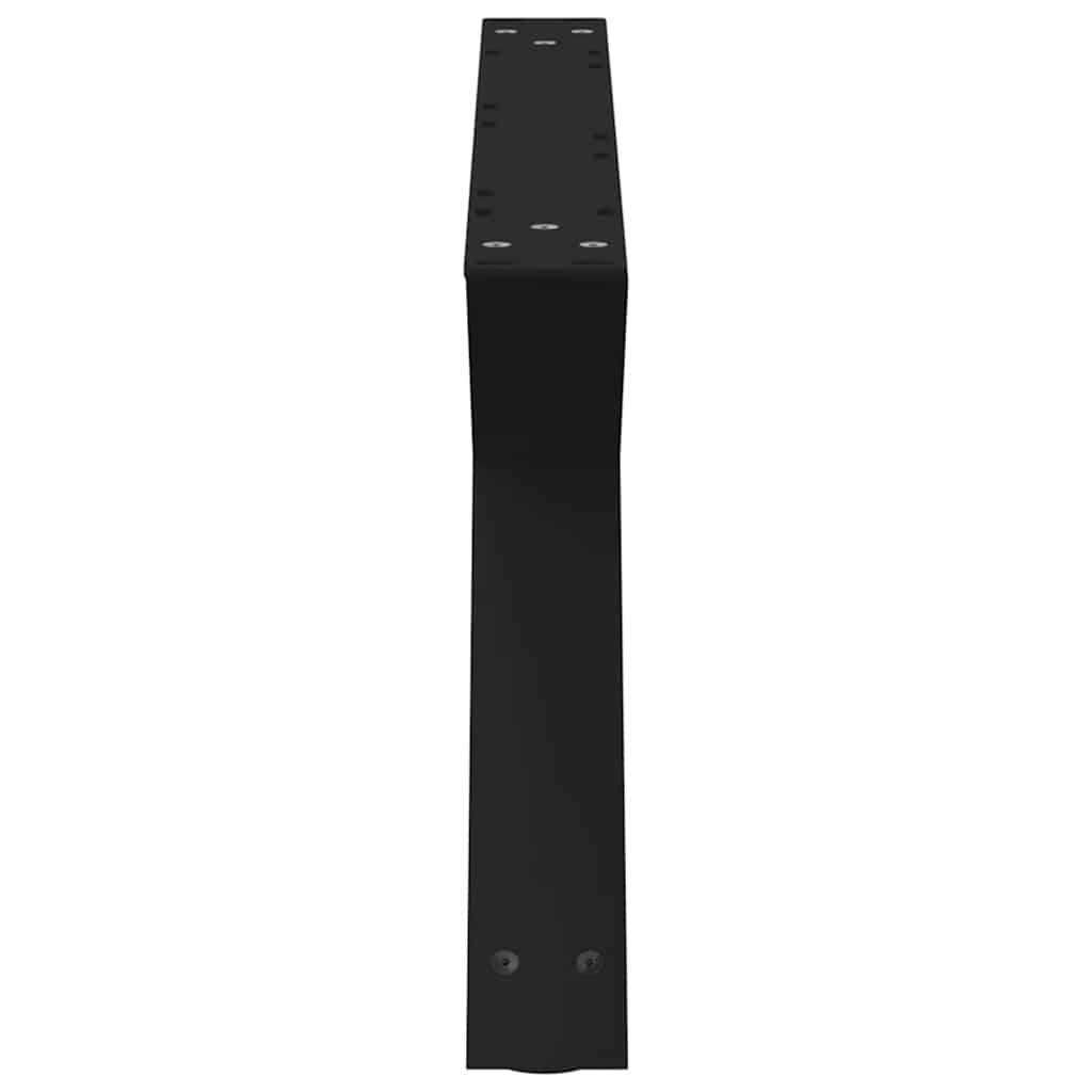 Salongbordben 2 stk svart 70 x (30-31,3) cm stål