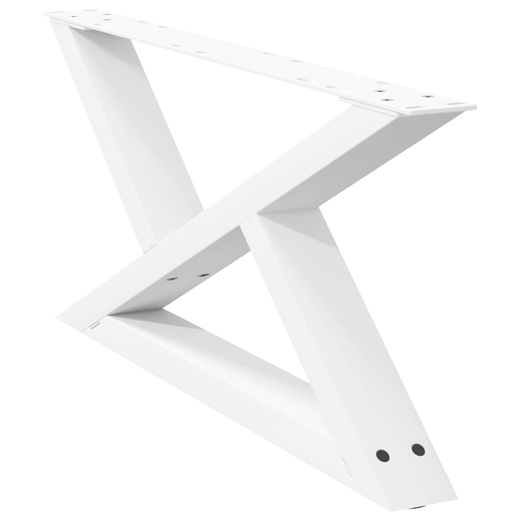 Salongbordben 2 stk hvite 70 x (30-31,3) cm stål