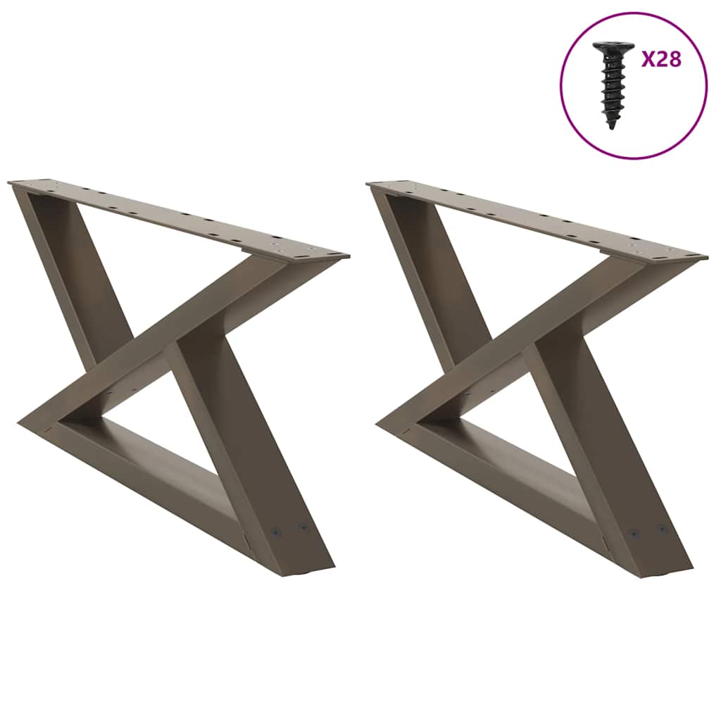 Salongbordben 2 stk naturstål 70 x (30-31,3) cm stål