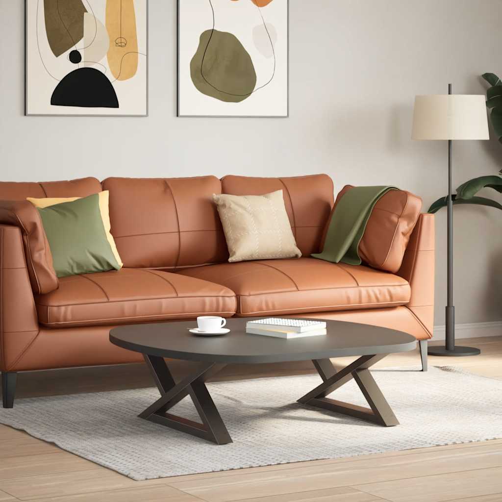 Salongbordben 2 stk naturstål 70 x (30-31,3) cm stål