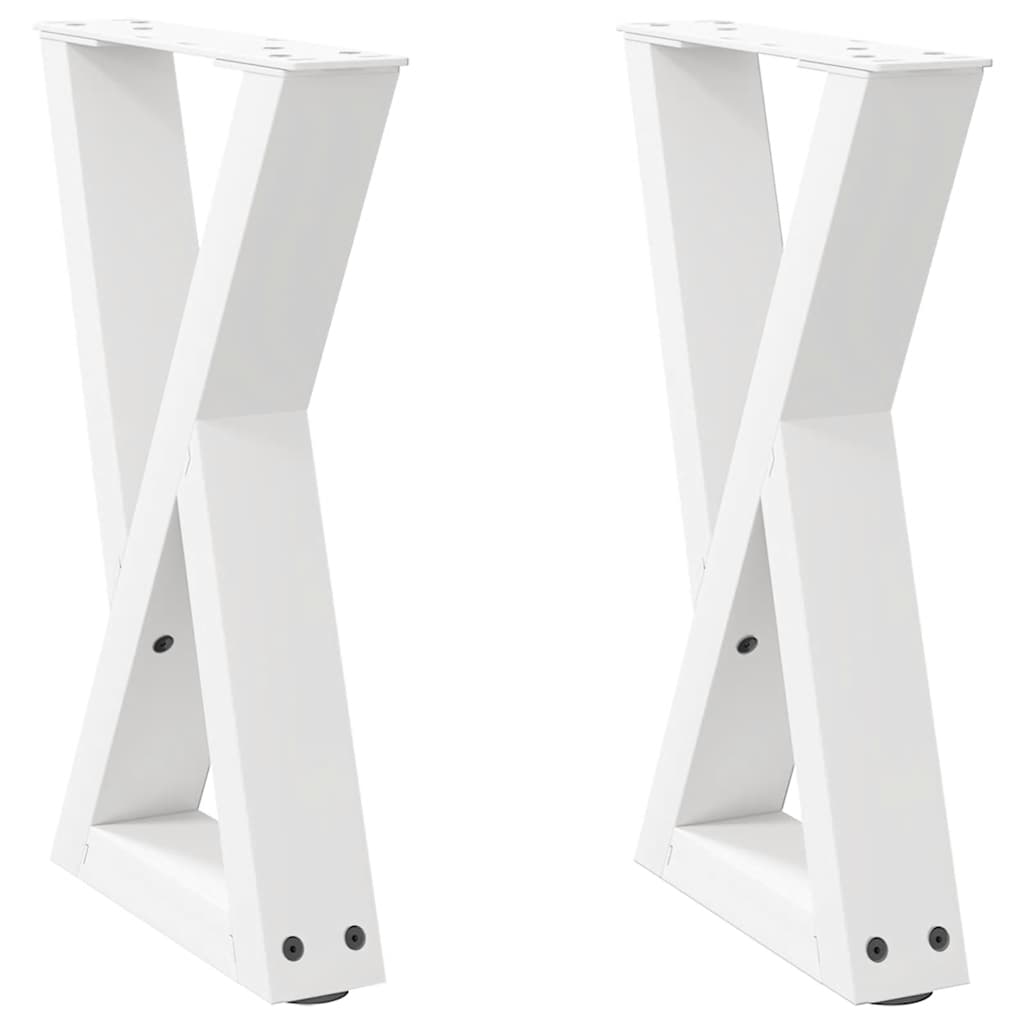 Salongbordben 2 stk hvite 28 x (42-43,3) cm stål