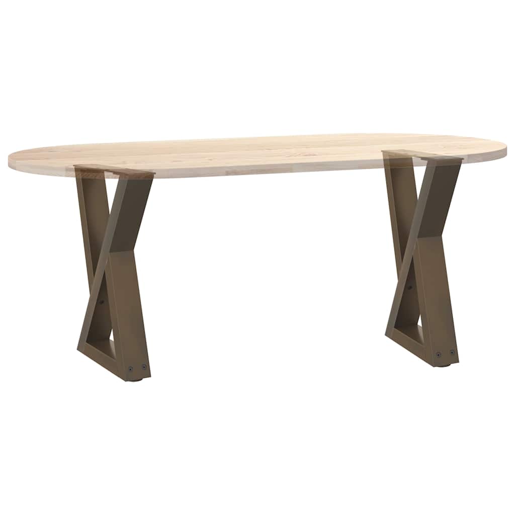 Salongbordben 2 stk naturstål 28 x (42-43,3) cm stål