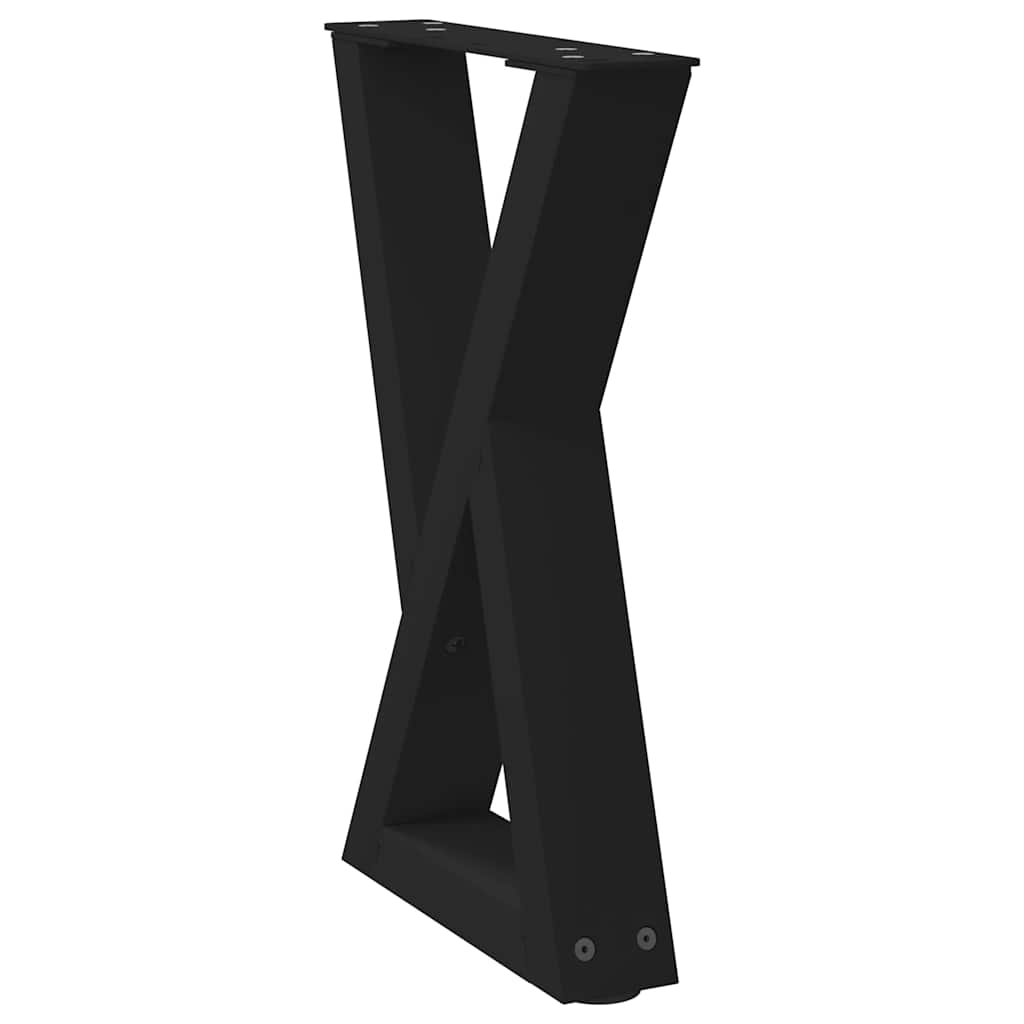 Salongbordben 2 stk svart 38 x (42-43,3) cm stål