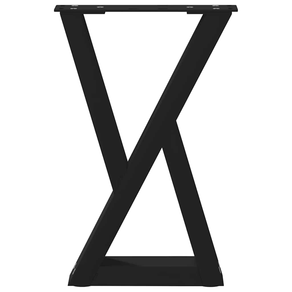 Salongbordben 2 stk svart 38 x (42-43,3) cm stål