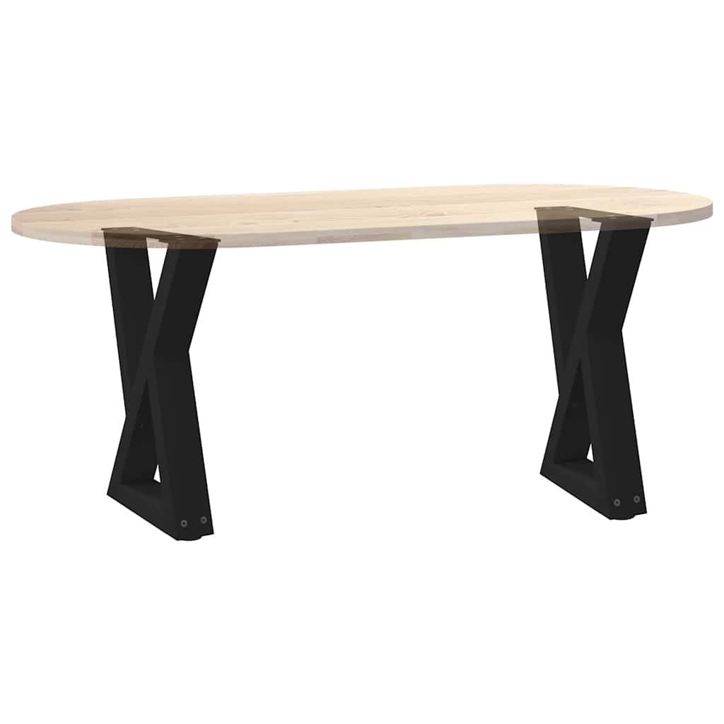 Salongbordben 2 stk svart 38 x (42-43,3) cm stål