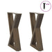 Salongbordben 2 stk naturstål 38 x (42-43,3) cm stål