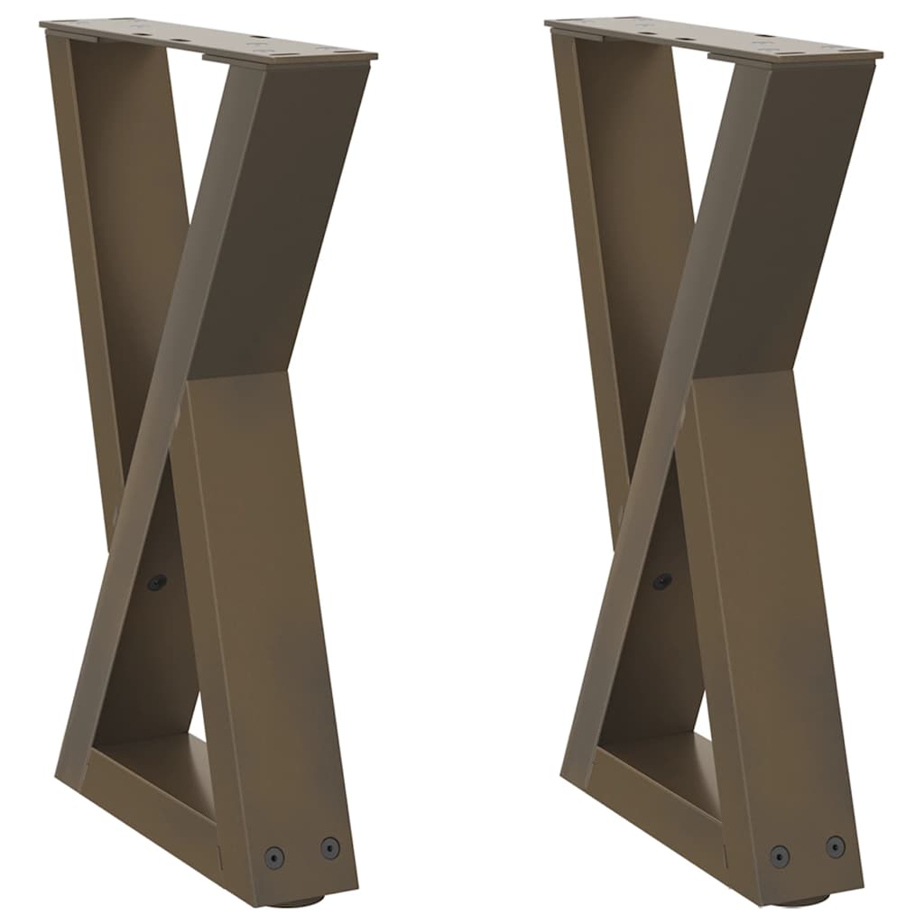 Salongbordben 2 stk naturstål 38 x (42-43,3) cm stål