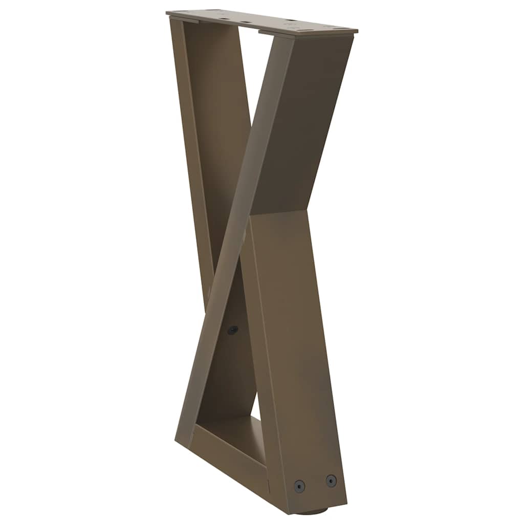 Salongbordben 2 stk naturstål 38 x (42-43,3) cm stål