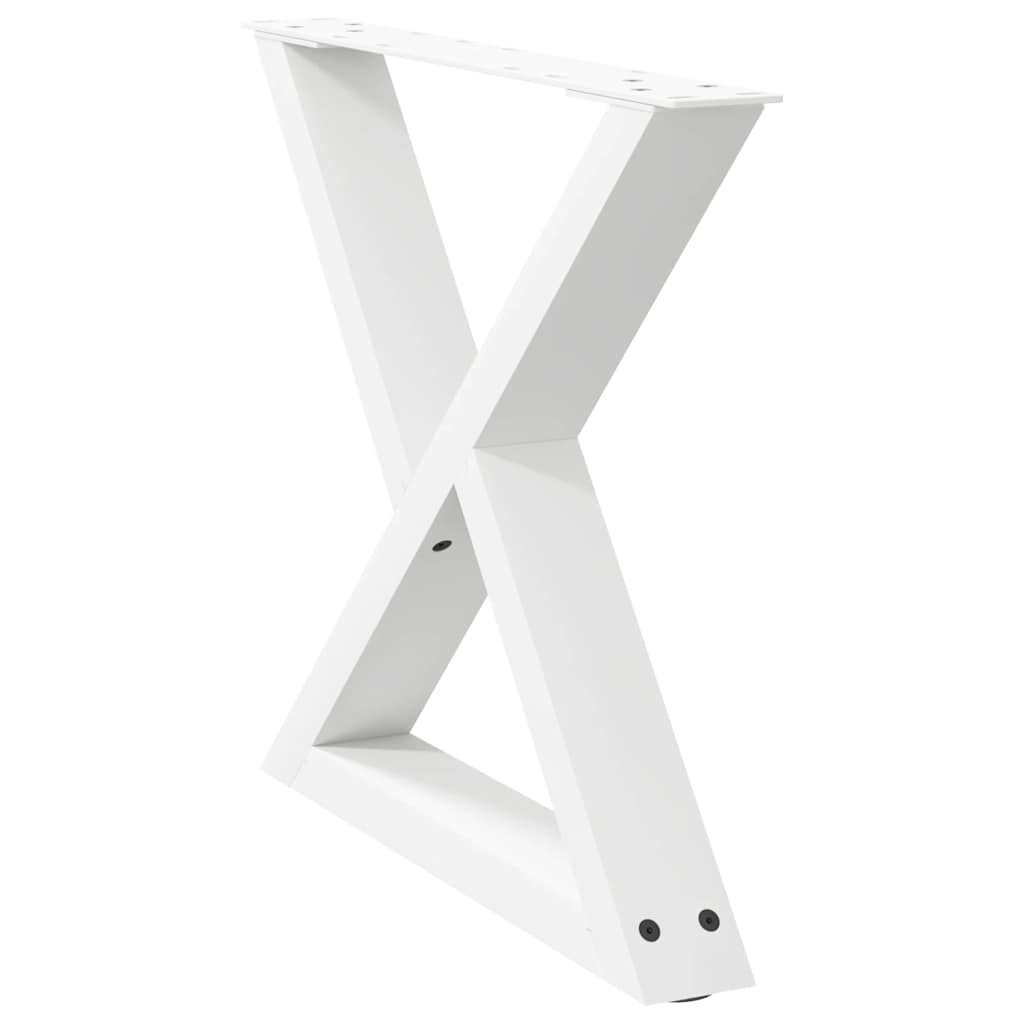 Salongbordben 2 stk hvite 50x(42-43,3) cm stål
