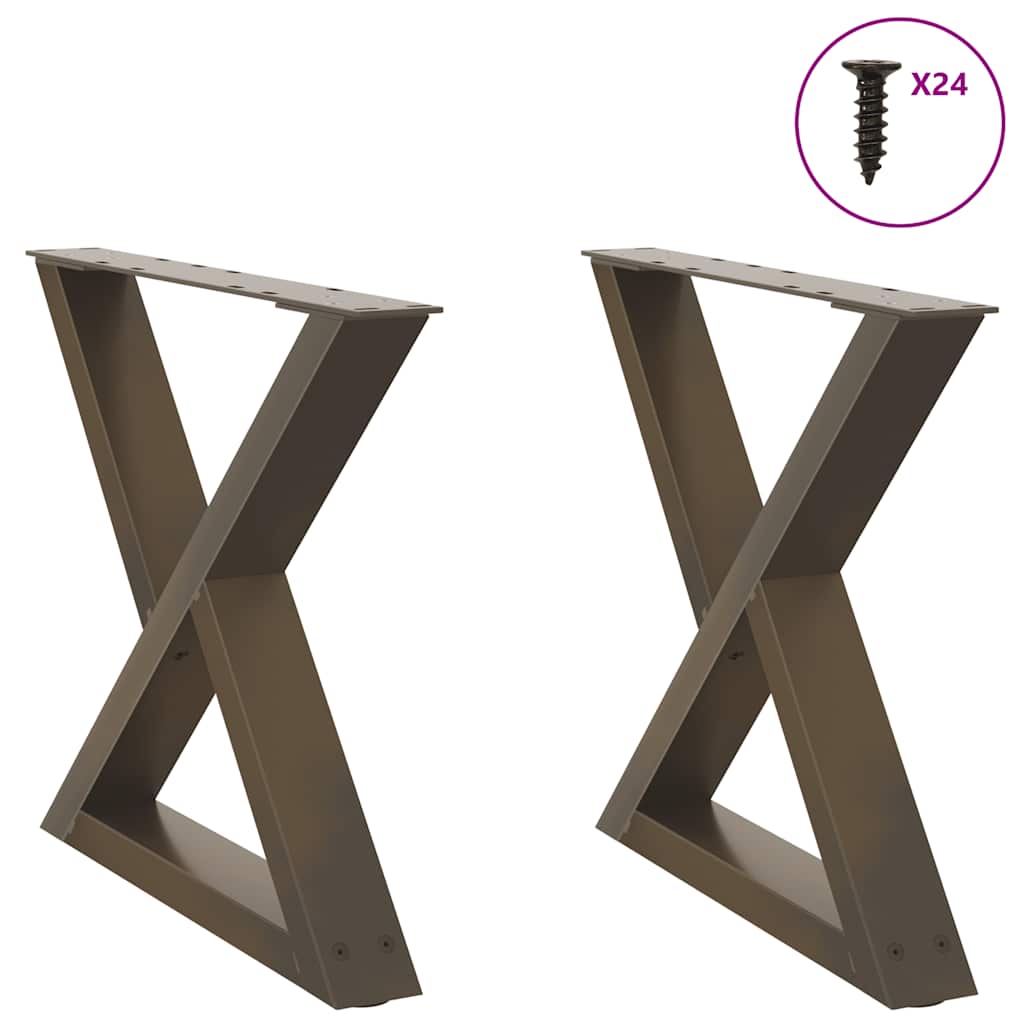 Salongbordben 2 stk naturstål 50x(42-43,3) cm stål