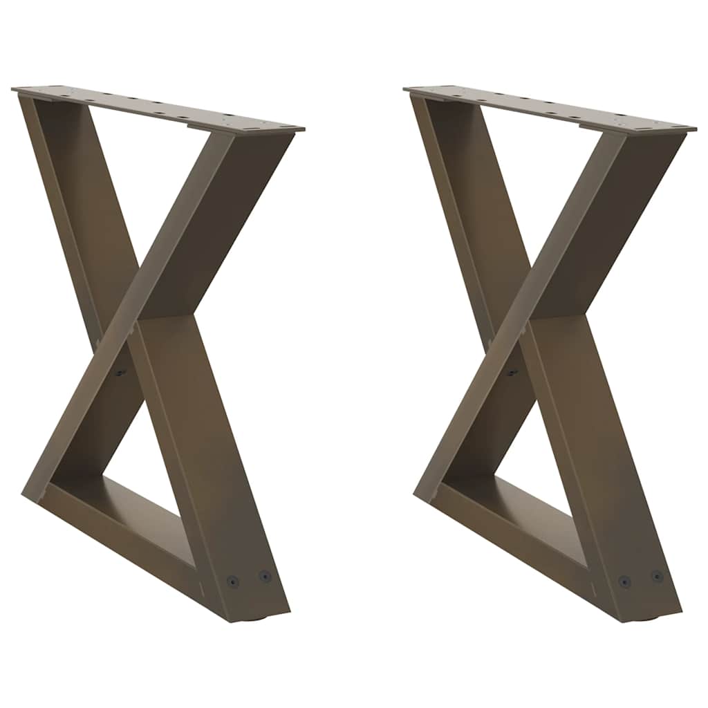 Salongbordben 2 stk naturstål 50x(42-43,3) cm stål