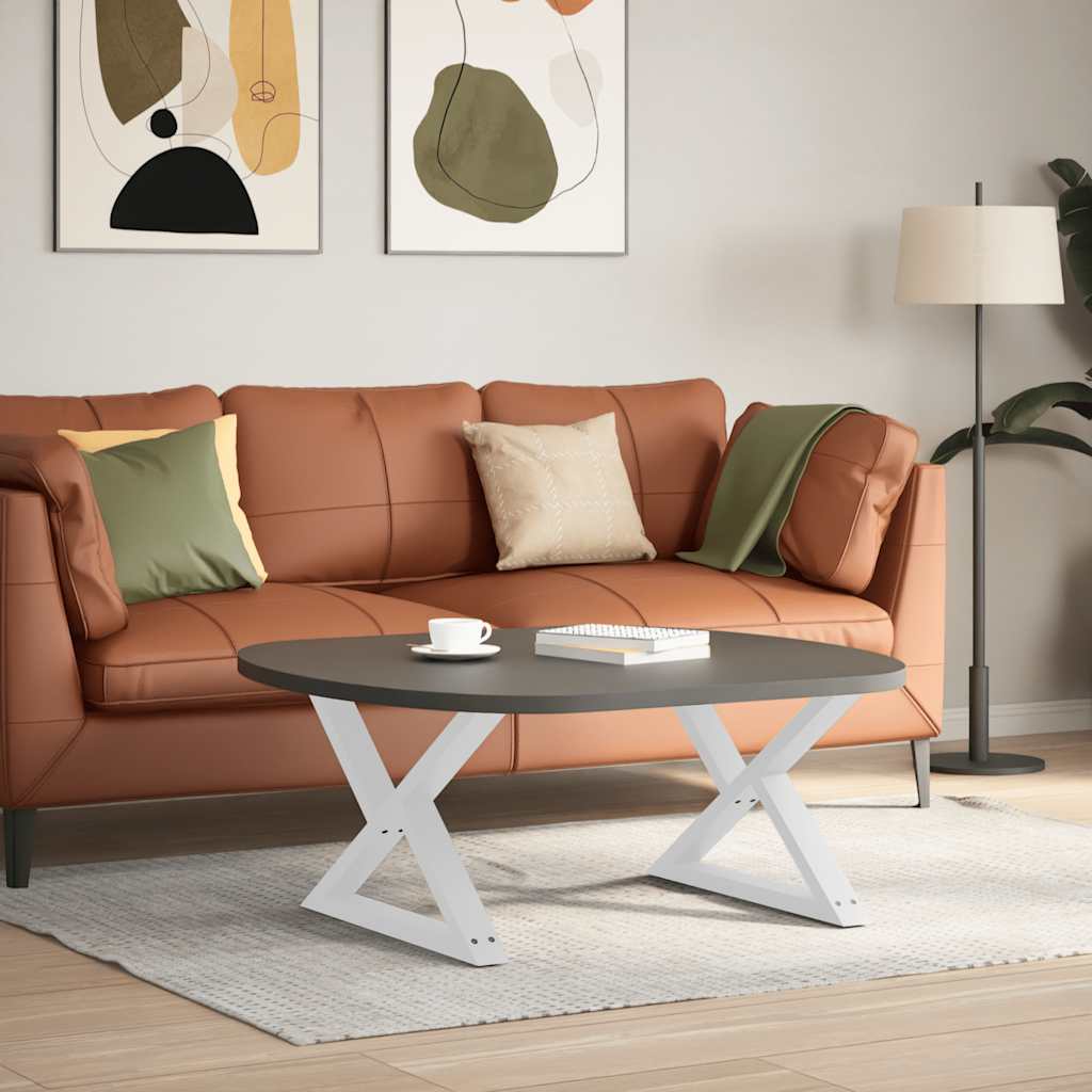 Salongbordben 2 stk hvite 70 x (42-43,3) cm stål