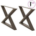 Salongbordben 2 stk naturstål 70 x (42-43,3) cm stål